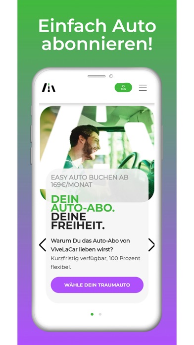 ViveLaCar Schweiz Auto-Abo Screenshot