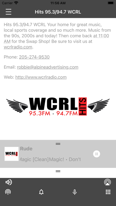 WCRL Radio Screenshot