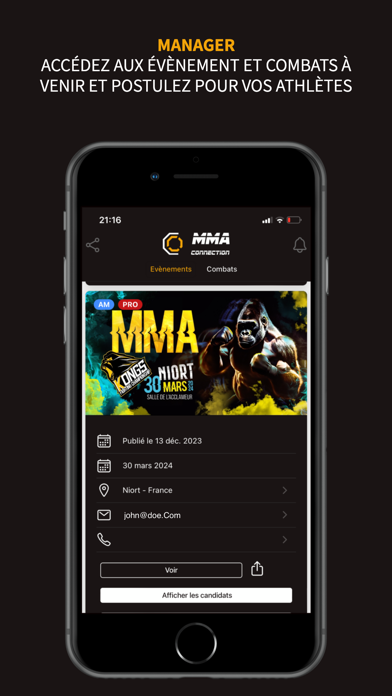 MMA Connection Screenshot