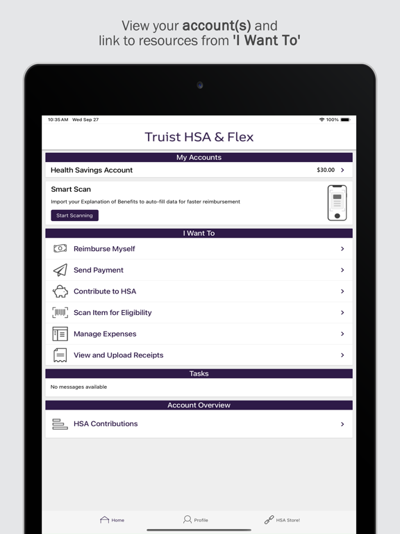Truist HSA & Flex iPad screenshot 1 - Finance app