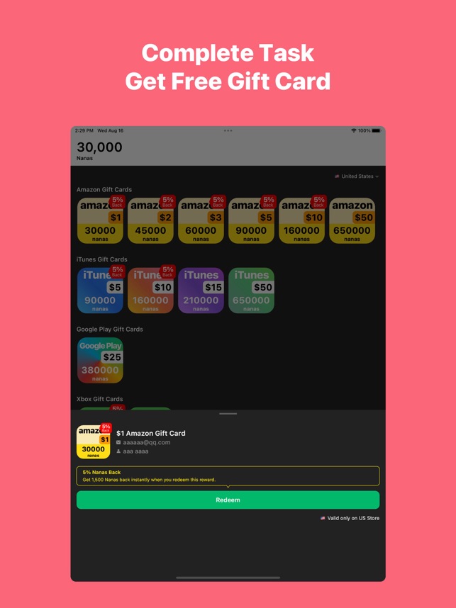 AppNana: Gift Cards Rewards on the App Store