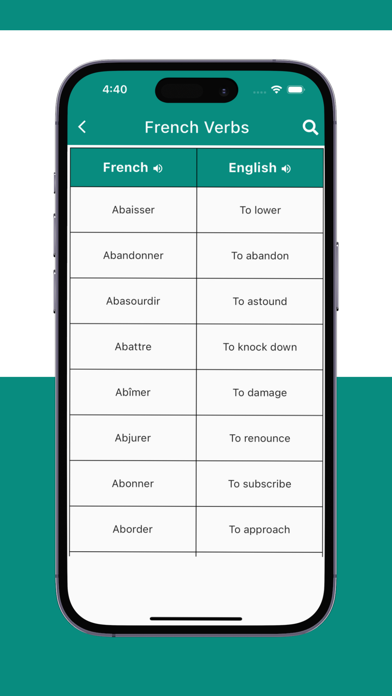 French Verbs App Screenshot