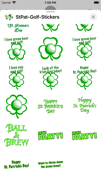 St Pat's Golf Stickers Screenshot