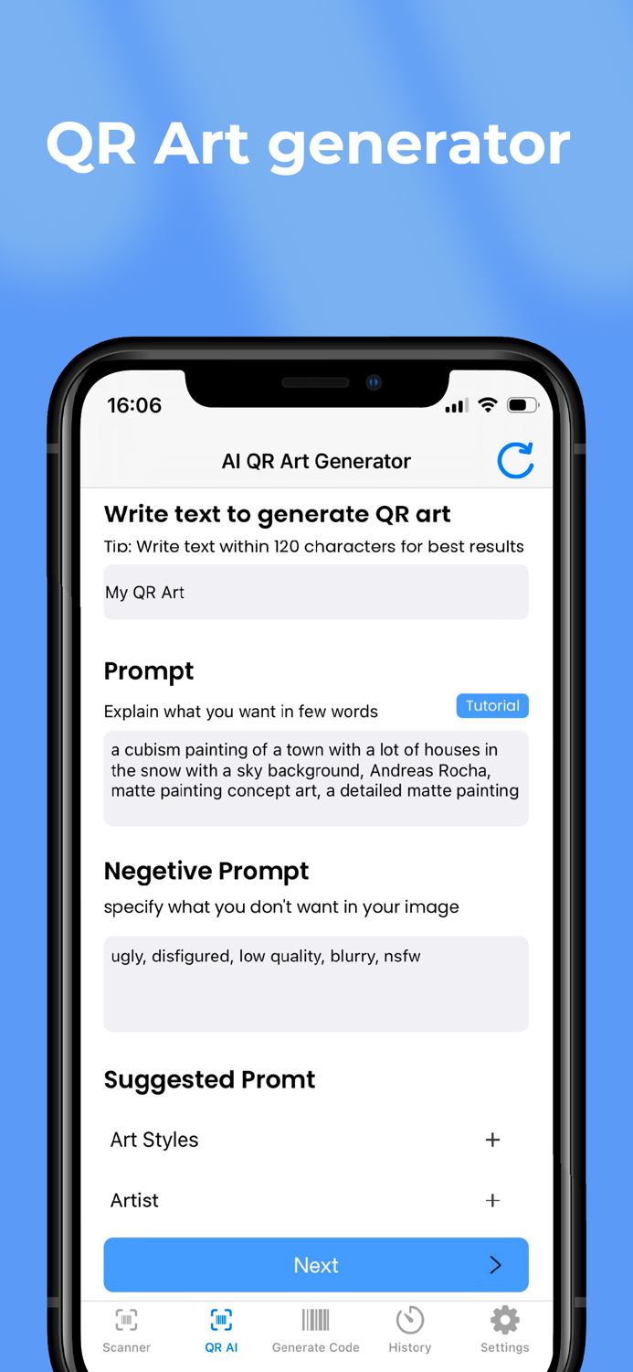 QR code Reader AI Art Creator