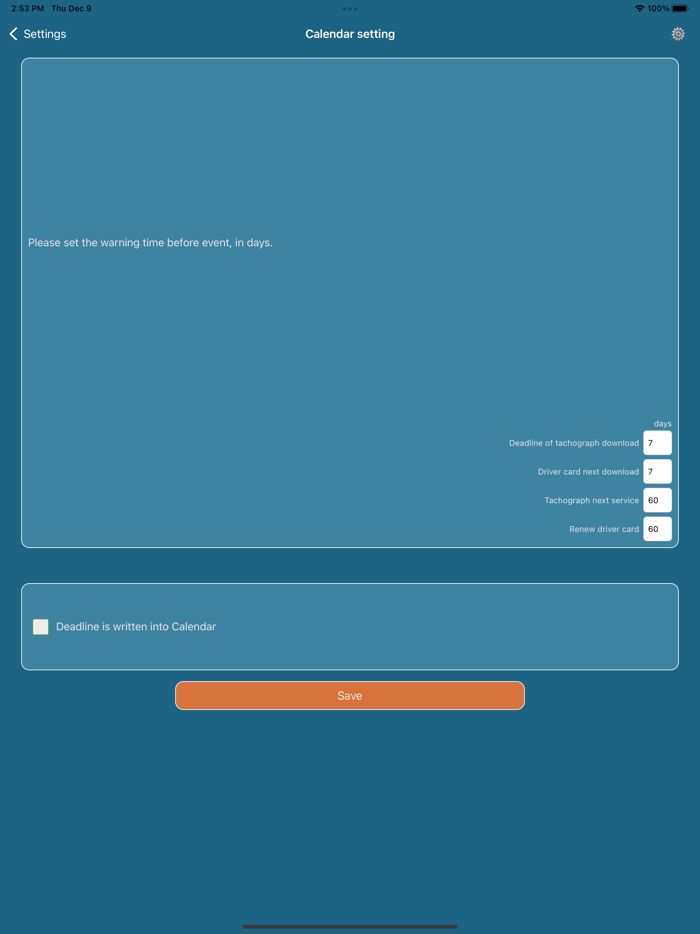 Orange Tachograph Downloader