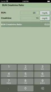 bun creatinine ratio calculato iphone screenshot 3