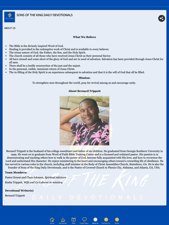 Sons of the King Daily Devo iPad screenshot 4 - Book app