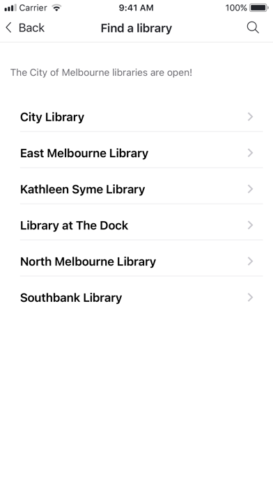 City of Melbourne Libraries Screenshot