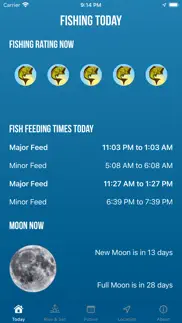 solunar best fishing times iphone screenshot 1