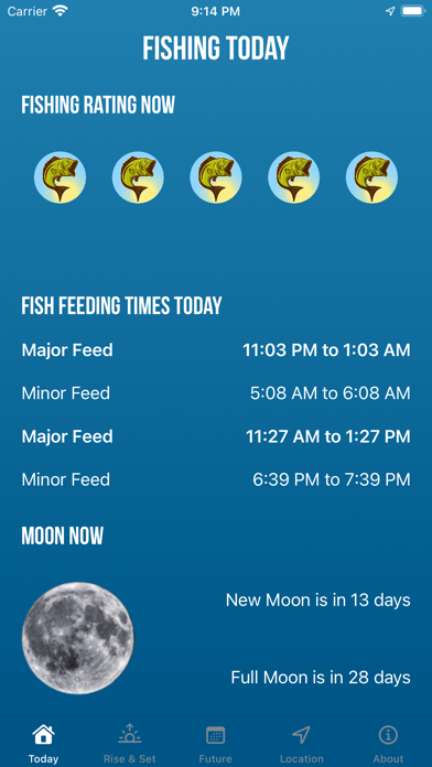 Screenshot #1 pour Solunar Best Fishing Times