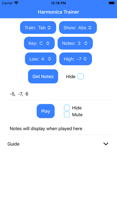 Screenshot #1 pour Harmonica Trainer