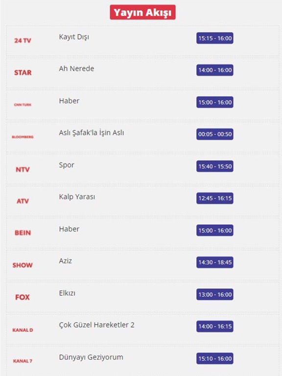 Screenshot #6 pour Mobil - Canlı TV Rehberi