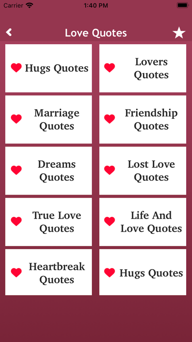 Romantic Status & Love Quotes Screenshot
