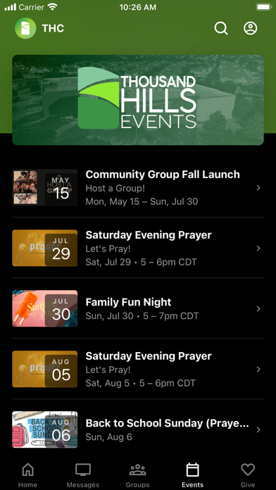 Thousand Hills Church Screenshot