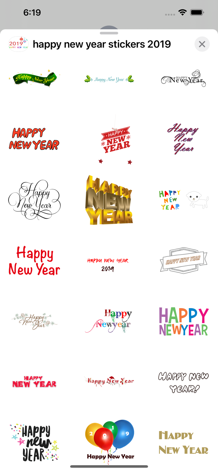 wish New Year stickers 2019