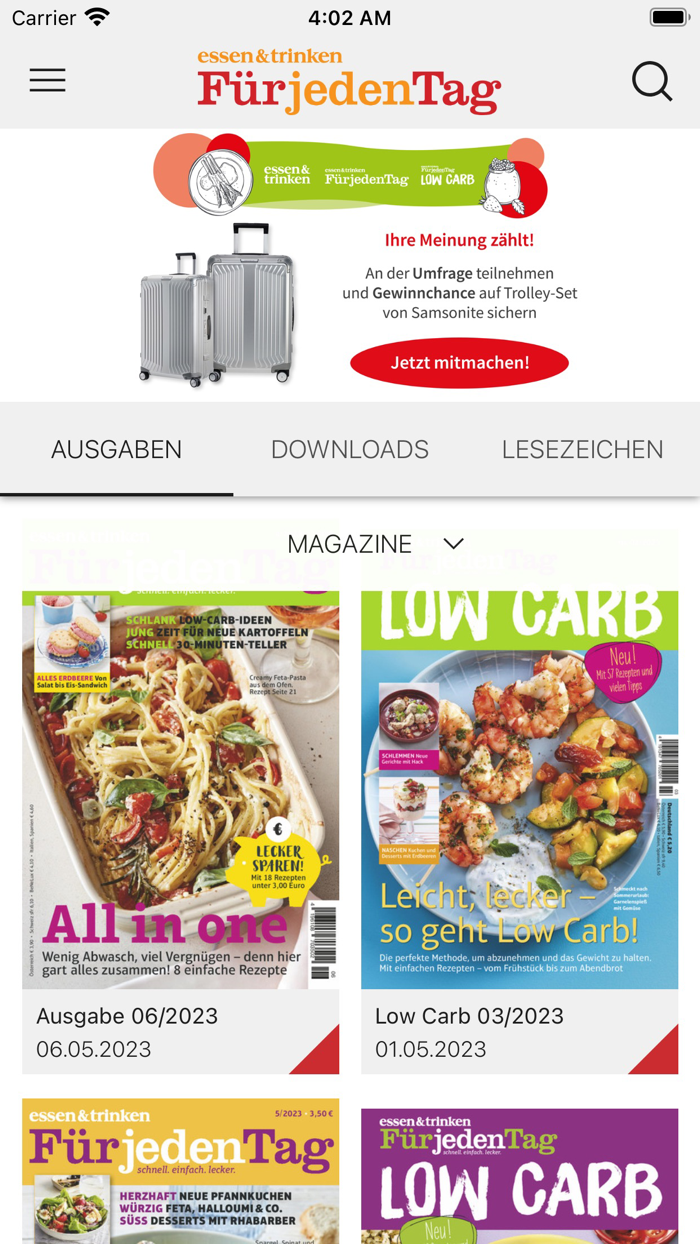 essen and trinken Für jeden Tag