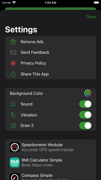 The Solitaire App Screenshot