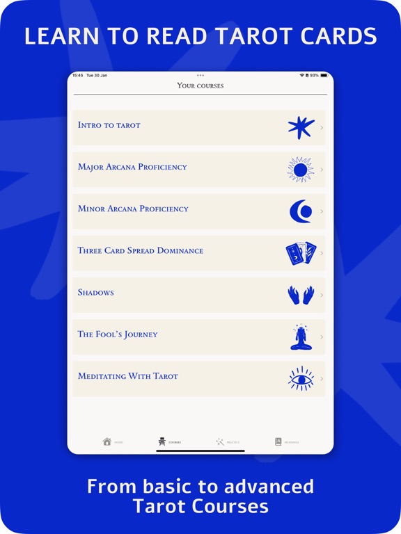 Tarot Card Readings & Learning iPad screenshot 1 - Education app