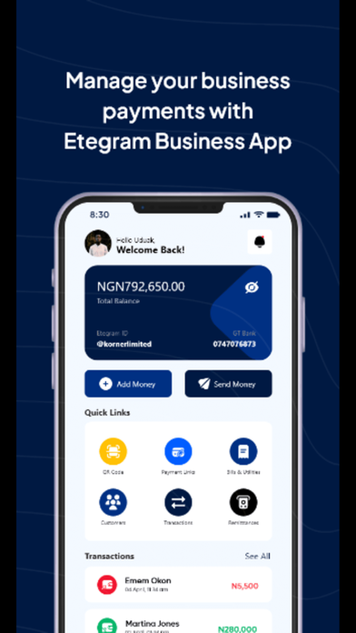 Etegram Business Screenshot