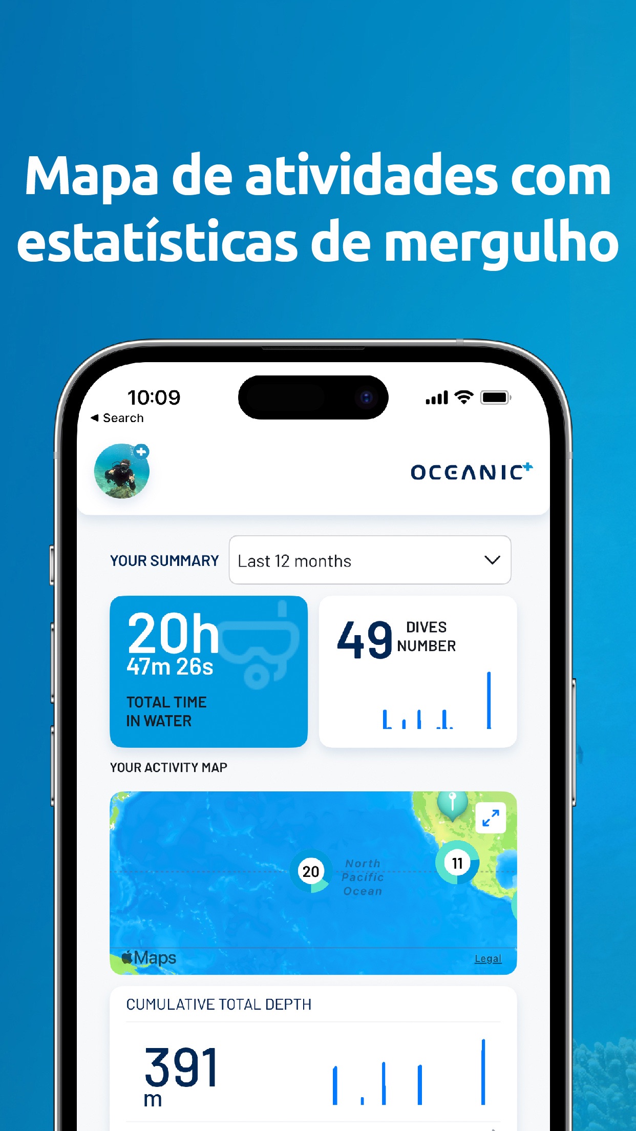 Screenshot do app Dive Computer app - Oceanic+