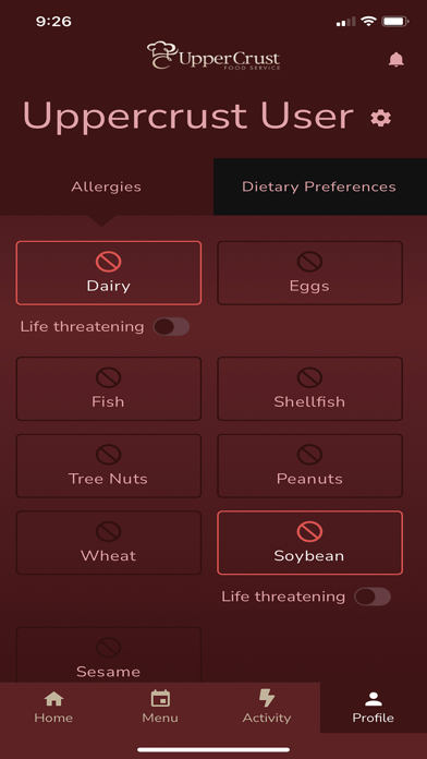 Upper Crust Food Service Screenshot