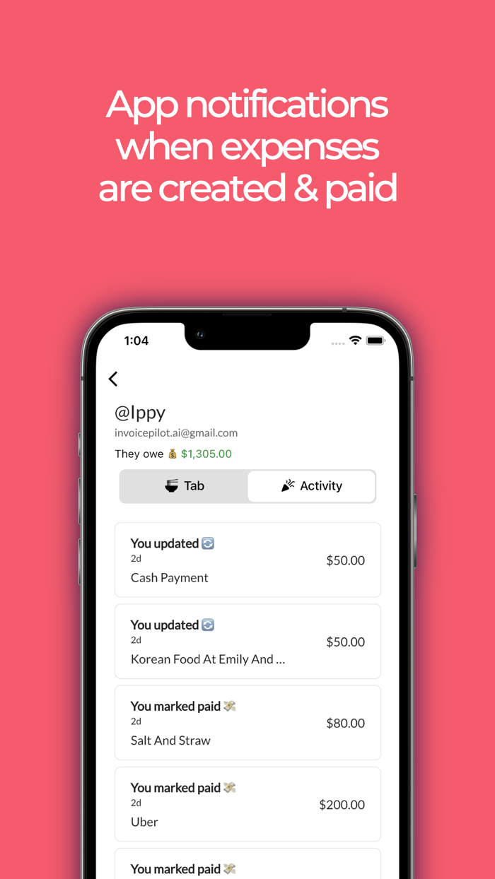 OpenTab Expense Splitting