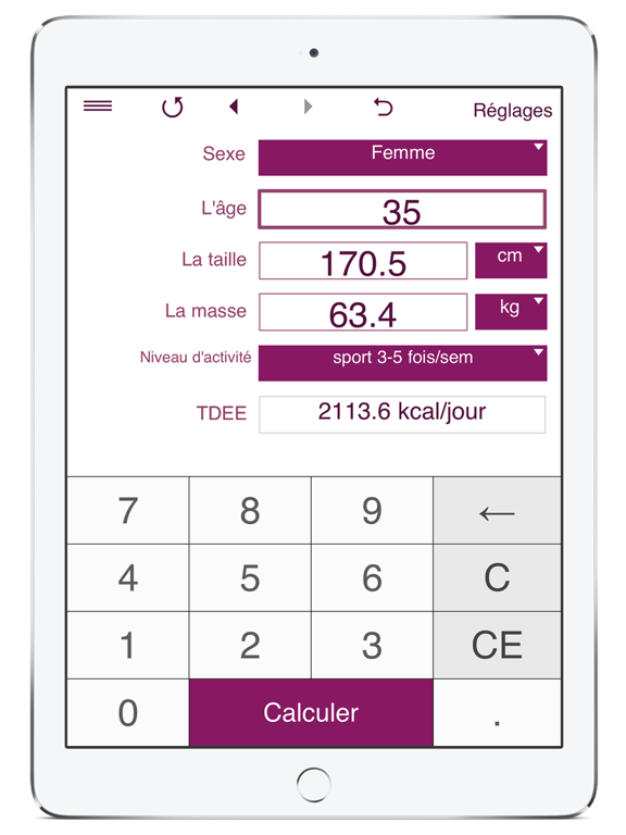 Screenshot #5 pour Besoin journalier en calories