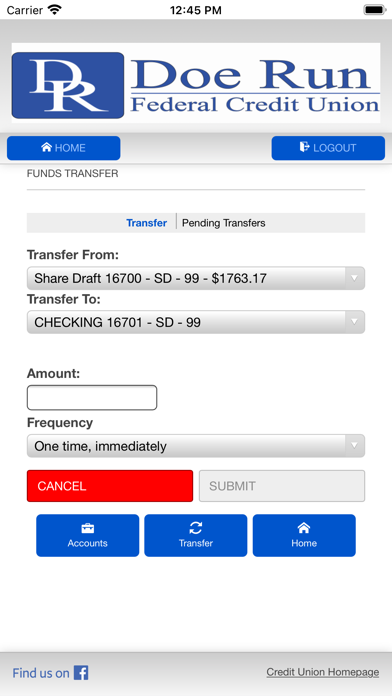 Doe Run Federal Credit Union Screenshot