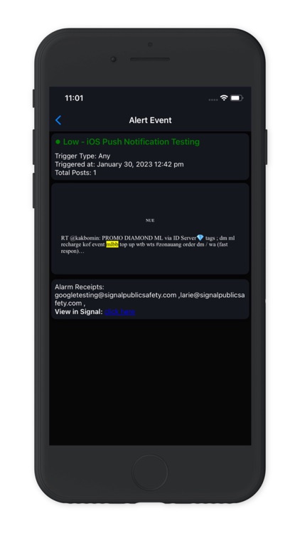 LERTR mobile alerting app