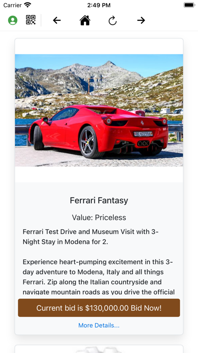 Auctria Mobile Bidding Screenshot