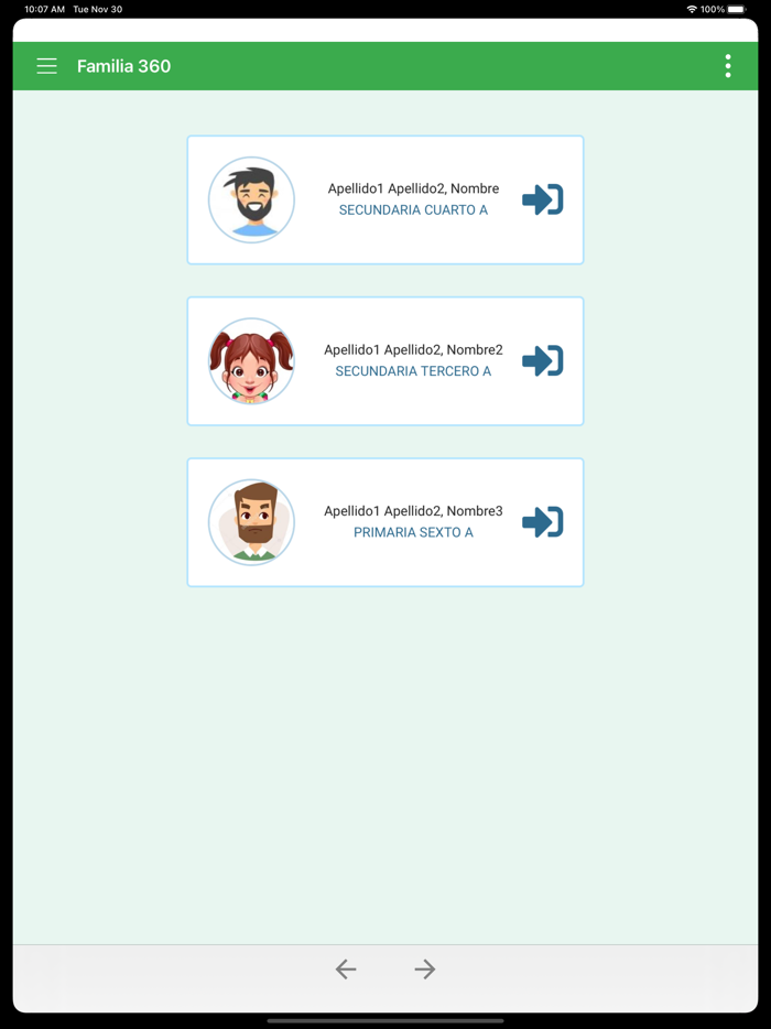 Gestión Aula - Familias 360