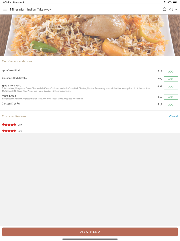 Millennium Indian Takeaway.