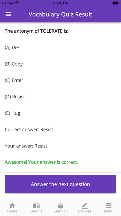 TOEFL Vocabulary & Practice Screenshot