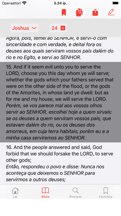 English - Portuguese Bible Screenshot