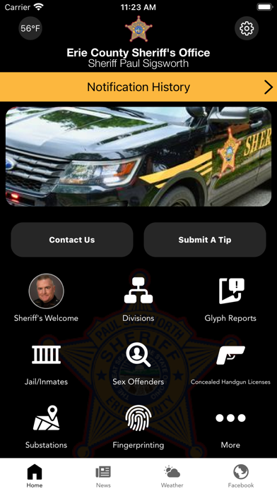 Erie County Sheriff, OH Screenshot