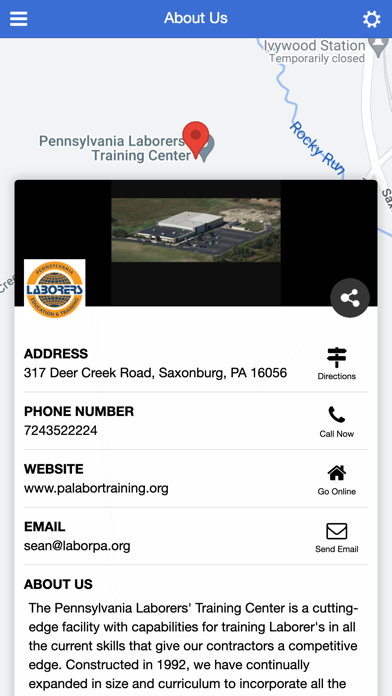 Pennsylvania Laborers Training Screenshot
