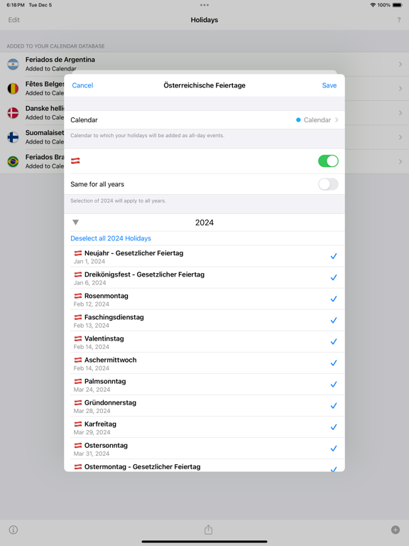 Feestdagen 2024 App voor iPhone, iPad en iPod touch AppWereld