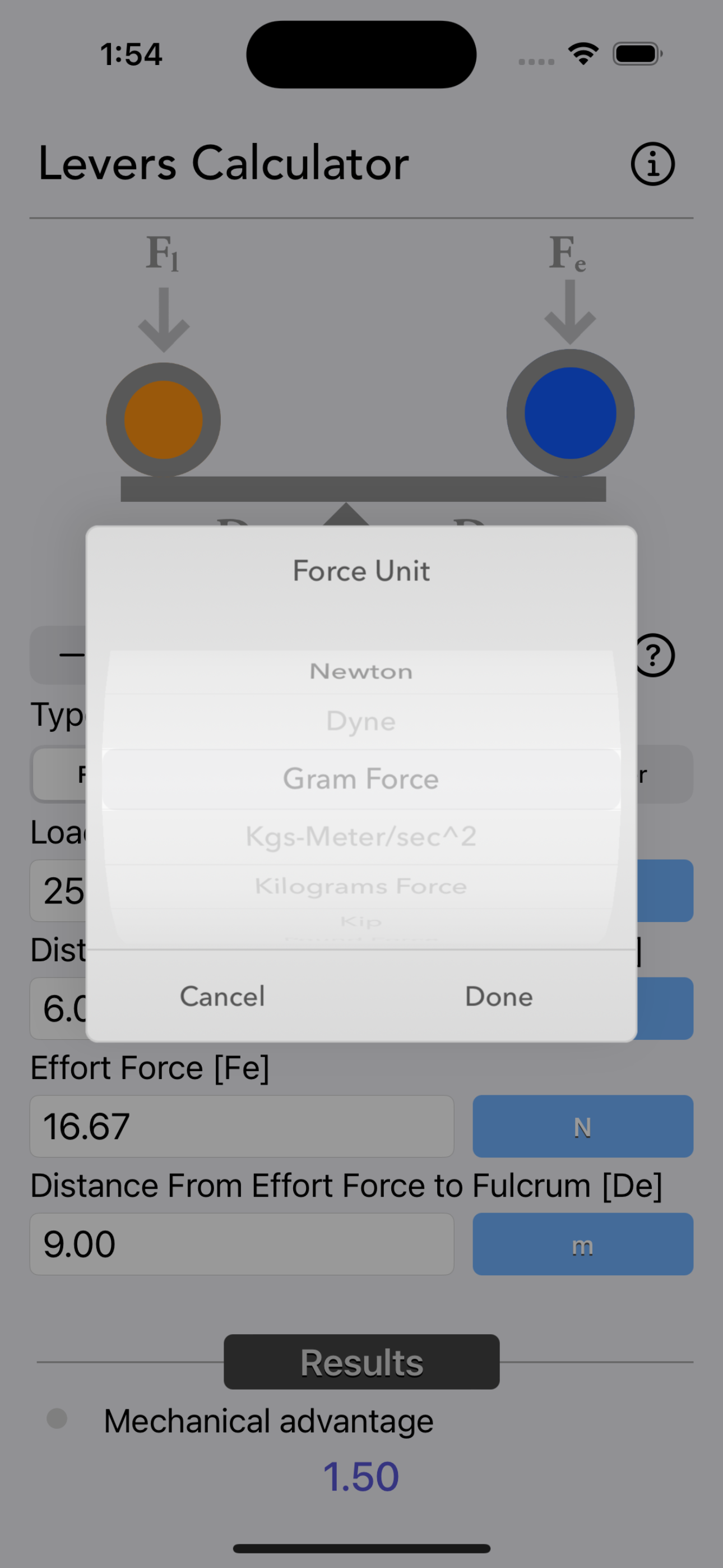 Levers Calculator