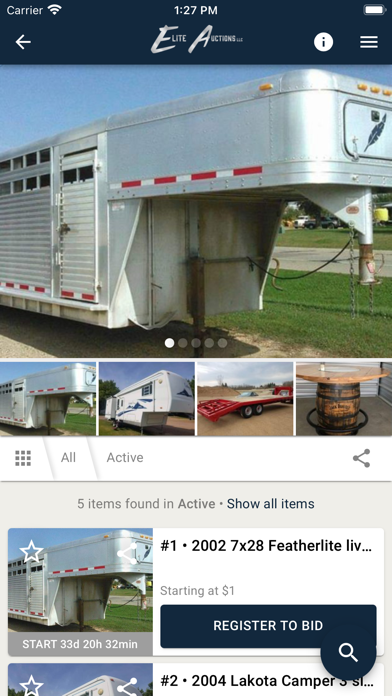 Elite Auctions LLC Screenshot