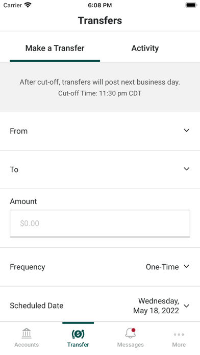 Traditional Bank Mobile Screenshot