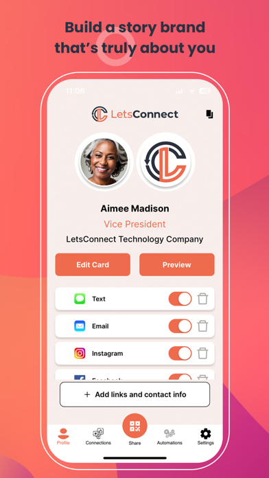 LetsConnect Business Card Screenshot