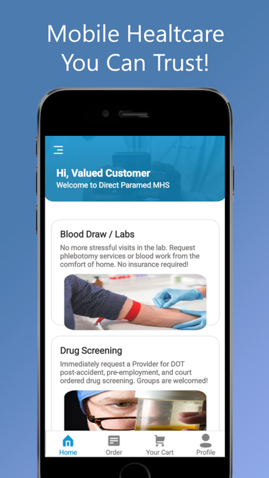 Direct Paramed Customer Screenshot