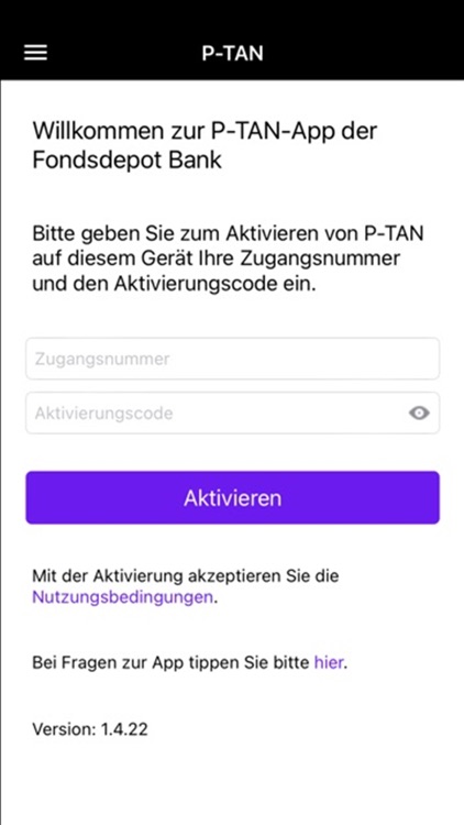 pushTAN-App Fondsdepot Bank