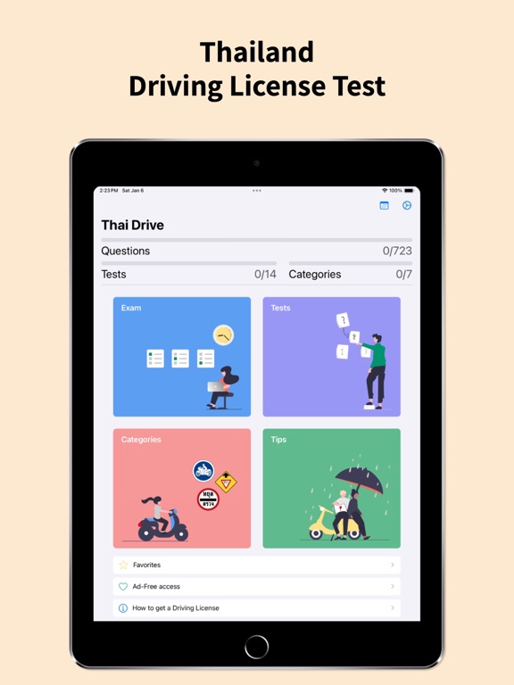 Thailand Driver License Tests iPad screenshot 1 - Education app