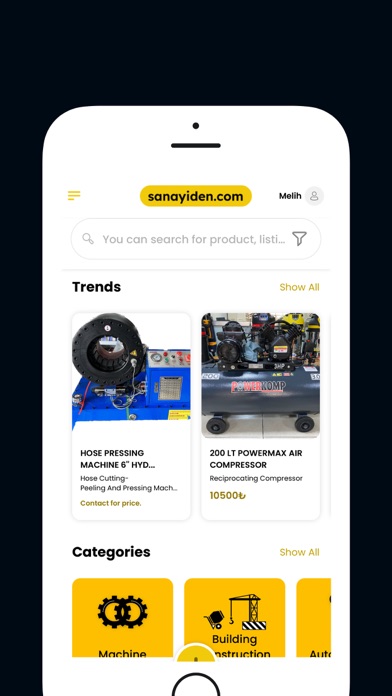 Sanayiden App Screenshot