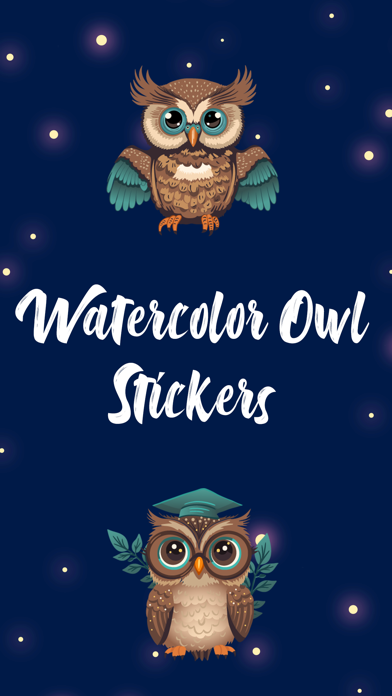 Watercolor Owl Stickers Pack Screenshot