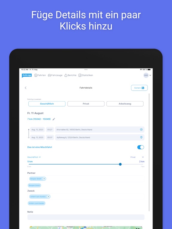 Screenshot #6 pour AutoLogg Fahrtenbuch 2.0