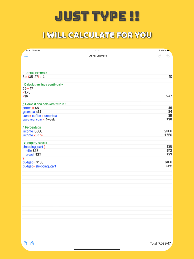 ‎Note Calculator - Text Editor Screenshot