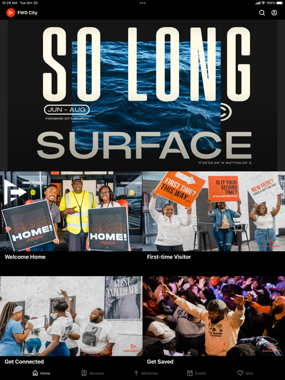 Forward City Church iPad screenshot 1 - Lifestyle app