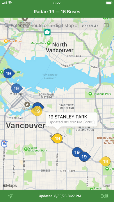 Radar: Metro Vancouver Buses Screenshot